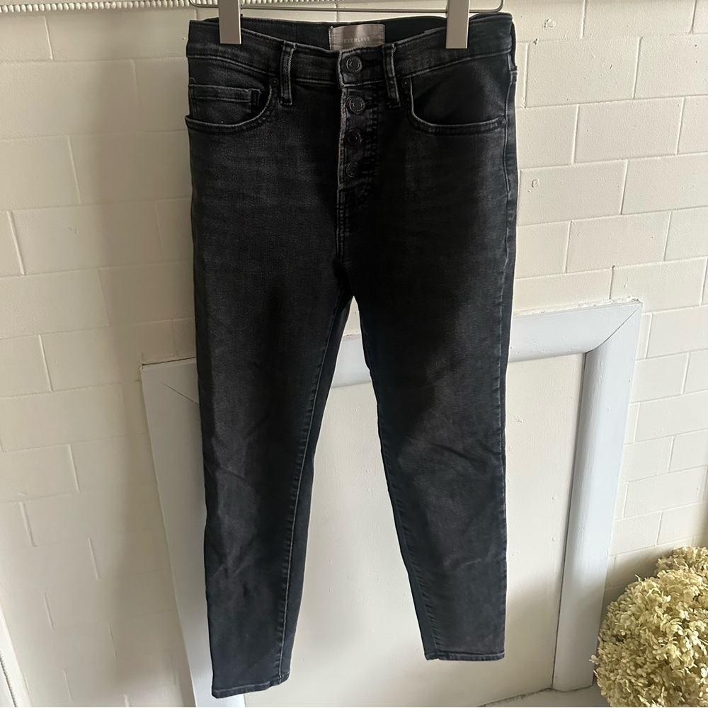 Everlane Women’s High Rise 27 Ankle Washed Black Skinny Jeans